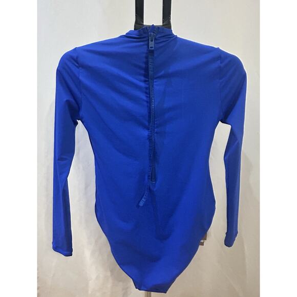NWT Skims Long Sleeve Zip Up Swimsuit in Cobalt size M - Picture 2 of 6